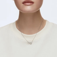 SWAROVSKI Hyperbola necklace (Infinity, White, Rhodium plated) - Dây cổ, dây chuyền, hình vô cực vĩnh cửu, màu trắng - JEWELRY NECKLACE