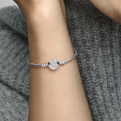 Pandora Moments Snake Chain Bracelet (Crown O Clasp, Silver Sterling) - Vòng/lắc tay bạc 925, khoá tim vương miệng, dáng mềm - JEWELRY BRACELET