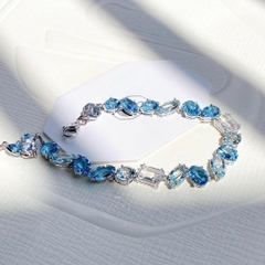 SWAROVSKI Gema bracelet (Mixed cuts, Blue, Rhodium plated) - Vòng/lắc tay SWAROVSKI - JEWELRY