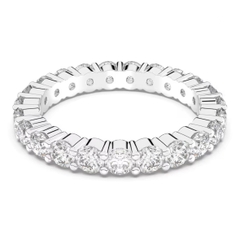 SWAROVSKI Matrix Vittore ring (Round cut, White, Rhodium plated) - RINGS - Nhẫn tròn, pha lê trắng - JEWELRY