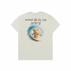 ÁO ADLV SURF BEAR SHORT SLEEVE T-SHIRT CREAM - Áo thun cổ tròn tay lỡ màu trắng kem