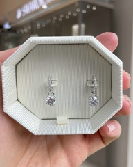SWAROVSKI Constella drop earrings (Round cut, White, Rhodium plated) - Khuyên tai pha lê trắng - JEWELRY