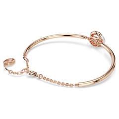 CHÍNH HÃNG - SWAROVSKI Dextera bangle (Round cut, White, Rose gold-tone plated) - Vòng, lắc tay, pha lê trắng - JEWELRY BRACELET