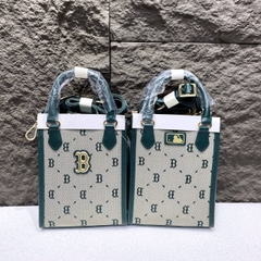 Túi MLB Monogram Tote mini crossbody Bag Green/Black/Pink - Túi đeo chéo màu xanh lá/đen/hồng