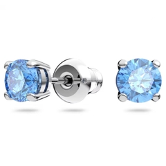 SWAROVSKI Una set (Round cut, Blue, Rhodium plated) - EARRINGS & NECKLACE - Khuyên tai + dây cổ, pha lê xanh chuyển động - JEWELRY