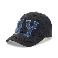 MLB Denim Coopers Unstructured Ball Cap New York Yankees NY BLACK - Mũ lưỡi trai, nón kết màu đen