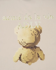 ÁO ADLV BLOCK BEAR BEIGE T-SHIRT - Áo thun cổ tròn tay lỡ, hình gấu, màu be