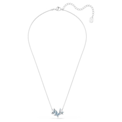 CHÍNH HÃNG - SWAROVSKI Idyllia Lilia necklace (Butterfly, Blue, Rhodium plated) - Dây cổ, chuyền hình bướm, pha lê trắng/xanh - JEWELRY NECKLACE