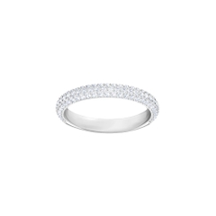 SWAROVSKI Dextera stone ring (White, Rhodium plated) - RINGS - Nhẫn tròn, pha lê trắng - JEWELRY