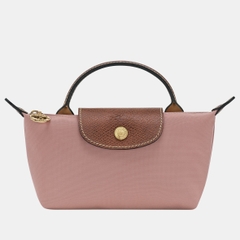 CHÍNH HÃNG - MINI SIZE - TÚI LONGCHAMP LE PLIAGE ORIGINAL POUCH WITH HANDLE - PINK TEA - Túi xách màu hồng trà, hồng nude sữa