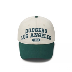 Mũ MLB Lettering color scheme unstructured ball cap Dodgers Los Angeles Green - Mũ lưỡi trai, nón kết phối màu xanh lá