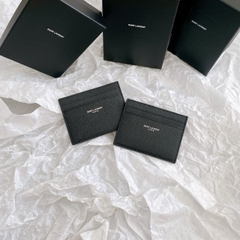 VÍ YSL GIỮ THẺ - CREDIT - HOLDER CARD BLACK (da sần)