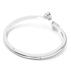 SWAROVSKI Attract Soul bangle (Heart, White, Rhodium plated) BRACELET - Vòng/lắc tay pha lê trắng - JEWELRY