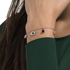SWAROVSKI Symbolica bracelet (Infinity, evil eye & horseshoe, Blue, Rose gold-tone plated) - Vòng/lắc tay hình các biểu tượng - JEWELRY