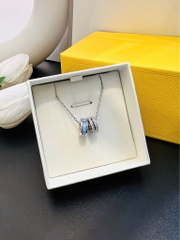 SWAROVSKI Connexus pendant (Mixed cuts, ‘Love is around’, Rhodium) (bản dây và mặt cỡ nhỏ vừa) - Dây cổ, chuyền, vòng tròn đính đá pha lê xanh, trắng - JEWELRY NECKLACE