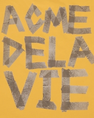 ÁO ADLV TAPE TYPOGRAPHIC YELLOW T-SHIRT - ÁO THUN CỔ TRÒN TAY LỠ MÀU VÀNG