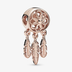 PANDORA Charm Moments Dream Catcher (Silver Sterling, Rose-gold 14k plated) - Hạt trang trí treo vòng tay hình vòng bắt giấc mơ, bạc 925, mạ vàng hồng 14k