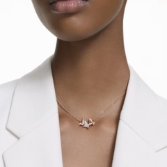 SWAROVSKI Lilia necklace (Butterfly, White, Rose gold-tone plated) - Dây cổ, dây chuyền hoạ tiết bướm - JEWELRY NECKLACE