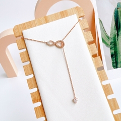 SWAROVSKI Hyperbola Y necklace (Infinity, White, Rose gold-tone plated) - Dây cổ, dây chuyền hình vô cực - JEWELRY NECKLACE