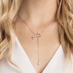 SWAROVSKI Lifelong Bow necklace (Bow, White, Mixed metal finish) - Dây cổ, dây chuyền hình nơ - JEWELRY NECKLACE