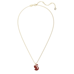 SWAROVSKI Swan pendant (Swan, Medium, Red, Gold-tone plated) - Dây cổ, dây chuyền thiên nga đỏ - JEWELRY NECKLACE