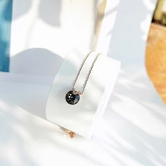 SWAROVSKI Bella V pendant (Round cut, Gray, Rose gold-tone plated) - Dây cổ, dây chuyền pha lê xám - JEWELRY NECKLACE