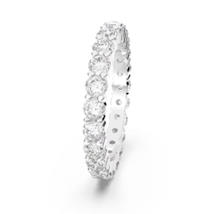 SWAROVSKI Matrix Vittore ring (Round cut, White, Rhodium plated) - RINGS - Nhẫn tròn, pha lê trắng - JEWELRY