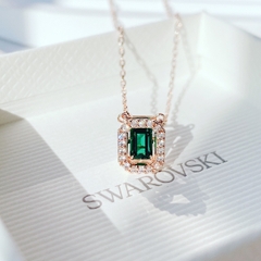 SWAROVSKI Millenia necklace (Octagon cut, Green, Rose gold-tone plated - Dây cổ, dây chuyền đá pha lê xanh chuyển động - SWAROVSKI - JEWELRY NECKLACE