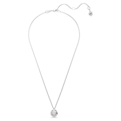 CHÍNH HÃNG - SWAROVSKI Dextera pendant (Round cut, White, Rhodium plated) - Dây cổ, chuyền, pha lê trắng - JEWELRY NECKLACE