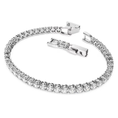 SWAROVSKI Matrix Tennis bracelet (Round cut, White, Rhodium plated) - Vòng/lắc tay pha lê trắng - JEWELRY