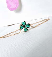 SWAROVSKI Idyllia bracelet (Mixed cuts, Clover, Green, Gold-tone plated) - Vòng/lắc tay Cỏ Bốn Lá - SWAROVSKI - JEWELRY