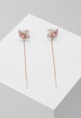 SWAROVSKI Dazzling Swan drop earrings (Pink, Rose gold-tone plated) - Khuyên tai thiên nga pha lê hồng - JEWELRY