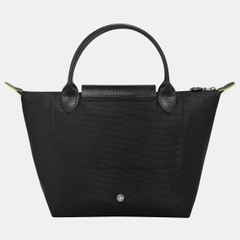 SMALL SIZE - TÚI LONGCHAMP LE PLIAGE NOIR GREEN S HAND BAG - BLACK - Túi xách màu đen, quai nắp đen
