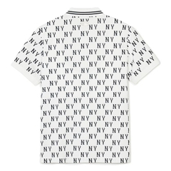 Áo Polo MLB New York Yankees Classic Monogram Front Pattern Collar Polo Shirt 3APQM0443-50IVS Màu Trắng