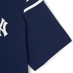 Áo MLB Varsity shoulder color overfit collar POLO shirt New York Yankees NAVY