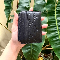 CHÍNH HÃNG - VIVIENNE WESTWOOD EMBOSSED SATURN CARD HOLDER BLACK - Ví đựng thẻ, màu đen