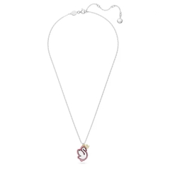 SWAROVSKI Swan pendant (Pink, White, Rhodium-plated) - Dây cổ, dây chuyền thiên nga, pha lê hồng - JEWELRY NECKLACE