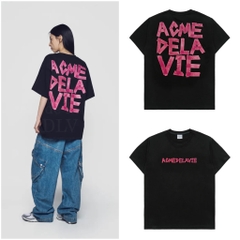 ÁO ADLV TAPE TYPOGRAPHIC BLACK T-SHIRT - ÁO THUN CỔ TRÒN TAY LỠ MÀU ĐEN