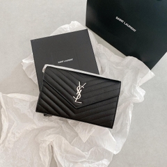 TÚI YSL WOC BLACK LOGO SILVER