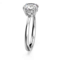 SWAROVSKI Stilla cocktail ring (Round cut, White, Rhodium plated) - RINGS - Nhẫn pha lê trắng - JEWELRY