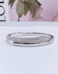 SWAROVSKI Dextera bangle (Magnetic closure, White, Rhodium plated) - Vòng/lắc tay pha lê trắng - JEWELRY BRACELET