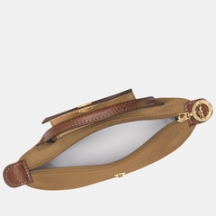 MINI SIZE - TÚI LONGCHAMP LE PLIAGE ORIGINAL POUCH WITH HANDLE - FAWN - Recycled Canvas - Túi xách màu nâu vàng