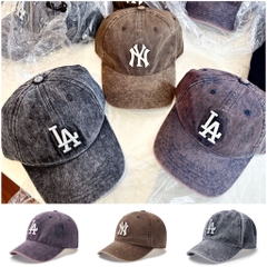MLB Heavy Washing Unstructured Ball Cap LA / NY - Mũ lưỡi trai, nón kết