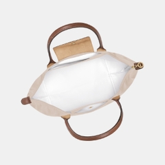 LAGRE SIZE - TÚI LONGCHAMP LE PLIAGE ORIGINAL TOTE BAG - PAPER - Túi xách màu be, quai nắp nâu