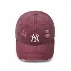 MLB Damage Washing Unstructured Ball Cap New York Yankees BURGUNDY - Mũ lưỡi trai, nón kết