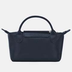 MINI SIZE - TÚI LONGCHAMP LE PLIAGE CITY POUCH WITH HANDLE - NAVY - Canvas - Túi xách màu xanh đen, chất da