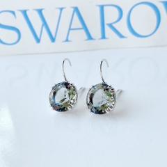 SWAROVSKI Millenia drop earrings (Round cut, Black, Rhodium plated) - Khuyên tai pha lê đen, cắt tròn - JEWELRY