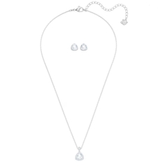 SWAROVSKI Begin set (Trilliant cut, White, Rhodium plated) - EARRINGS & NECKLACE - Khuyên tai + dây cổ - JEWELRY