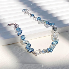 SWAROVSKI Gema bracelet (Mixed cuts, Blue, Rhodium plated) - Vòng/lắc tay SWAROVSKI - JEWELRY