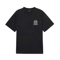 Áo Thun MLB Paisley Clipped Logo Short Sleeve New York Yankees Black 3ATSI0333-50BKS